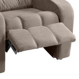 Poltrona do Papai Reclinável Maldivas Suede Bege Marfim Plus - Star Confort - 7