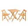 Mesa de Bar Dobrável de Madeira com 2 Cadeiras Modelo Flexbeer Natural e Furo para Guarda-Sol - 1