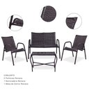 Ver imagem 1 de Conjunto para Área 01 Namoradeira, 02 Cadeiras e 01 Mesa - Romana