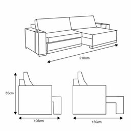 Sofá Retrátil 2,40m Donaire Estofados MobyCasa Cinza - 3