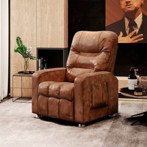 Poltrona do Papai Reclinável Maldivas Corano Caramelo - Star Confort