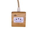 Ver imagem 2 de Extensão Madeira Régua Elétrica 1 Tomada Branca Cor do Cabo:azul e Dourado