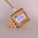 Ver imagem 5 de Extensão Madeira Régua Elétrica 1 Tomada Branca Cor do Cabo:azul e Dourado