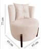 Poltrona Decorativa Luna Suede Marfim - 6
