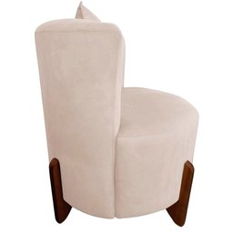 Poltrona Decorativa Luna Suede Marfim - 3