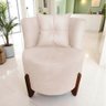 Poltrona Decorativa Luna Suede Marfim - 8