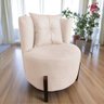 Poltrona Decorativa Luna Suede Marfim - 7