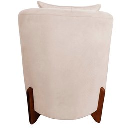 Poltrona Decorativa Luna Suede Marfim - 4