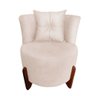 Poltrona Decorativa Luna Suede Marfim - 1