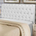 Ver imagem 4 de Cabeceira Estofada Paris 140CM Casal Strass Suede Branco - D A DECOR