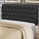 Ver imagem 4 de Cabeceira Estofada Paris 140CM Casal Strass Courino Preto - D A DECOR