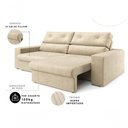 Ver imagem 2 de Sofá Hera 3 Lugares Retrátil e Reclinável 200cm Bege Suede