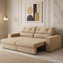 Ver imagem 1 de Sofá Hera 3 Lugares Retrátil e Reclinável 200cm Bege Suede