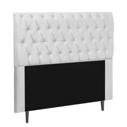 Cabeceira Estofada Paris 140CM Casal Strass Courino Branco - D A DECOR - 6