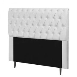 Cabeceira Estofada Paris 140CM Casal Strass Courino Branco - D A DECOR - 2