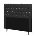 Ver imagem 5 de Cabeceira Estofada Paris 100CM Solteiro Strass Courino Preto - D A DECOR