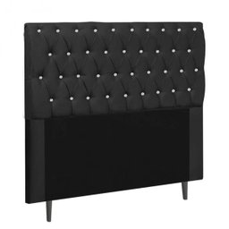 Cabeceira Estofada Paris 160CM Queen Strass Courino Preto - D A DECOR - 3