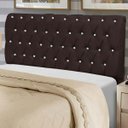 Ver imagem 1 de Cabeceira Estofada Paris 195CM King Strass Courino Marrom - D A DECOR