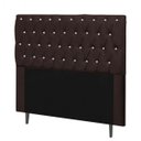 Ver imagem 2 de Cabeceira Estofada Paris 195CM King Strass Courino Marrom - D A DECOR