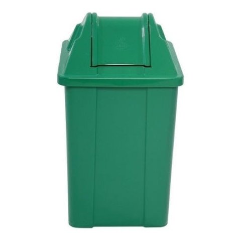 Cesto Quadrado Com Tampa Vai-vem 100 Litros:Verde