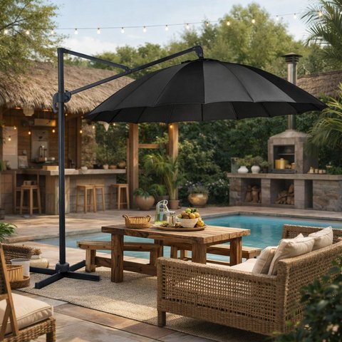 Ombrelone Lateral para Jardim 270x272cm Maui
