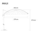 Ver imagem 3 de Ombrelone Lateral para Jardim 270x272cm Maui
