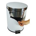Ver imagem 2 de Lixeira 12 Litros Com Pedal Aço Inox Cesto Interno Removível