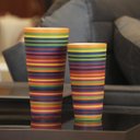 Ver imagem 3 de Dupla de Vasos Decorativos de Cerâmica Colorido Firenze Colors Joelma Decorações