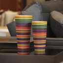 Ver imagem 2 de Dupla de Vasos Decorativos de Cerâmica Colorido Firenze Colors Joelma Decorações