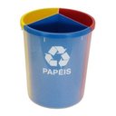 Ver imagem 3 de Lixeira Mix Com 3 Divisões Para Coleta Seletiva