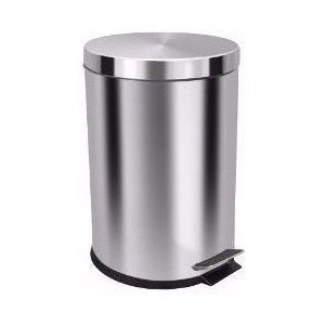 Lixeira 12 Litros Com Pedal Aço Inox Cesto Interno Removível