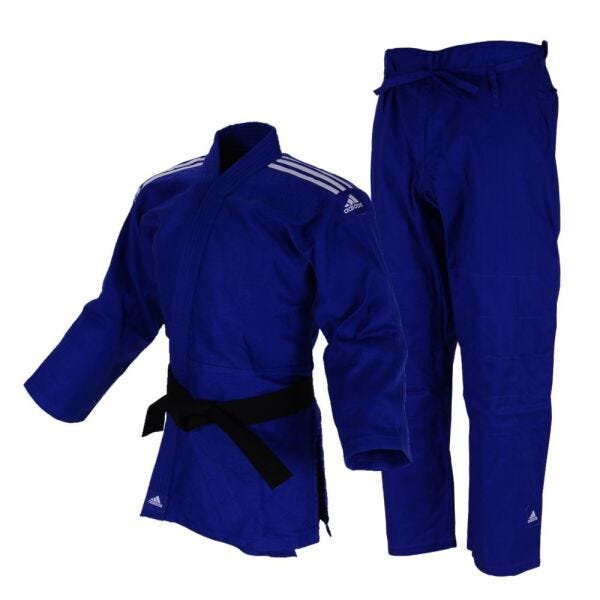 Kimono Judô Adidas Club J350 Trançado Azul com Listas Brancas - 180