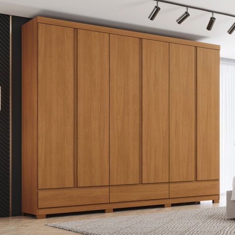 Guarda-roupa Casal Imperial 6 Portas 9 Gavetas 100% Mdf Cinamomo - Henn
