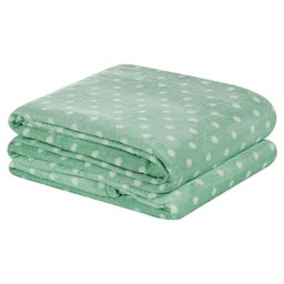 Manta Casal Padrão Petit Poa Flannel Microfibra 1 Peça - Salvia - 1