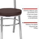 Ver imagem 7 de Conjunto 8 Cadeiras para Sala de Jantar Debrum Cromado/Marrom