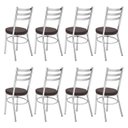 Ver imagem 5 de Conjunto 8 Cadeiras para Sala de Jantar Debrum Cromado/Marrom