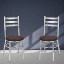 Ver imagem 6 de Conjunto 8 Cadeiras para Sala de Jantar Debrum Cromado/Marrom
