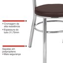 Ver mais imagens de Conjunto 8 Cadeiras para Sala de Jantar Debrum Cromado/Marrom