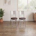 Ver imagem 3 de Conjunto 8 Cadeiras para Sala de Jantar Debrum Cromado/Marrom