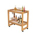 Ver imagem 4 de Carrinho Bar Orfeu Aparador com Pés Rodízios - Pérola