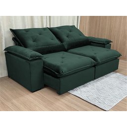 Sofá Retrátil Reclinável 2,50 M Verde Musgo 505 Zuqui Plus - 2 Sofá Retrátil Reclinável 2,50 M Verde Musgo 505 Zuqui Plus - 2