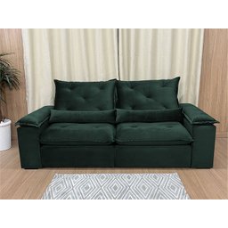 Sofá Retrátil Reclinável 2,50 M Verde Musgo 505 Zuqui Plus - 4 Sofá Retrátil Reclinável 2,50 M Verde Musgo 505 Zuqui Plus - 4