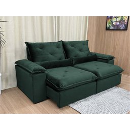 Sofá Retrátil Reclinável 2,50 M Verde Musgo 505 Zuqui Plus - 1 Sofá Retrátil Reclinável 2,50 M Verde Musgo 505 Zuqui Plus - 1