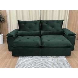 Sofá Retrátil Reclinável 2,50 M Verde Musgo 505 Zuqui Plus - 3 Sofá Retrátil Reclinável 2,50 M Verde Musgo 505 Zuqui Plus - 3