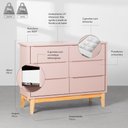 Ver imagem 7 de Kit Quarto Theo com Pés Square Mel - Berço + Cômoda 6 Gavetas + Guarda-Roupa 3 Portas + Poltrona de