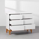 Ver mais imagens de Kit Quarto Theo com Pés Square Mel - Berço + Cômoda 6 Gavetas + Guarda-Roupa 3 Portas + Poltrona de