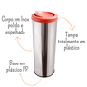 Lixeira Redonda Flip Top 30l - Laranja - 3