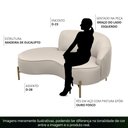 Ver imagem 3 de Sofá Curvo 2 Lugares 150cm Braço Esquerdo Thommy Pés Ouro F. Linho Off White - Nexta Casa