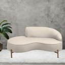 Ver imagem 2 de Sofá Curvo 2 Lugares 150cm Braço Esquerdo Thommy Pés Ouro F. Linho Off White - Nexta Casa