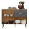 Balcão Cozinha Alba 120cm 2 Portas e 2 Gavetas Amêndola Touch/grafito Prime Tx com Tampo Mdp - Dem - 3